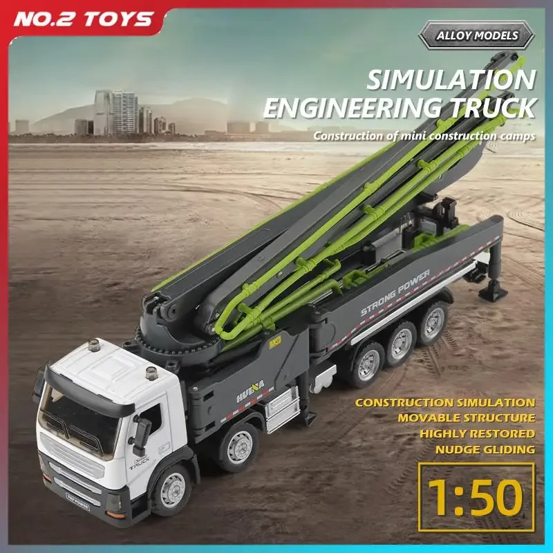 

HUINA 1:50 Alloy Concrete Pump Truck Toy for Boy Simulation Construcrion Engineering Trucks Vehicle Car Model Children Toy Gifts