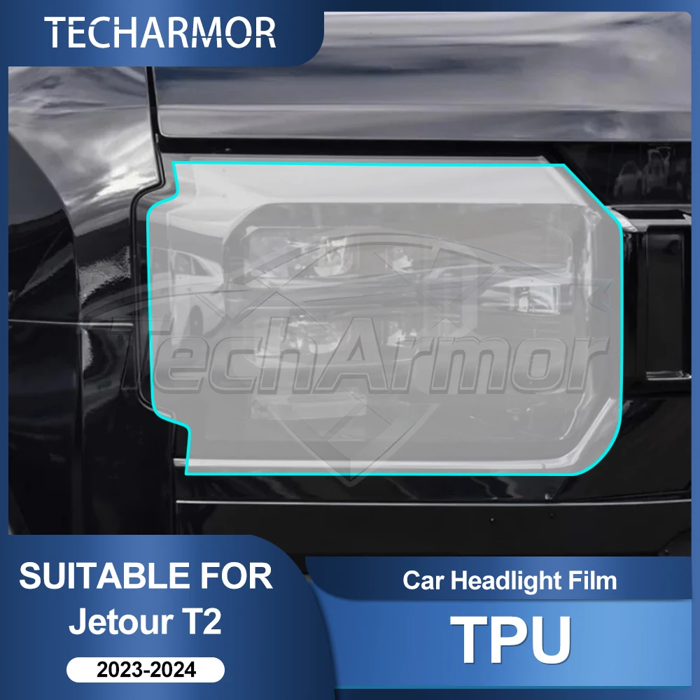 TPU-Autoscheinwerfer-Schutzfolie für Jetour T2 2023 2024 Transport & Smoke Anti-Kratz-Auto-Außenzubehör Autoteile