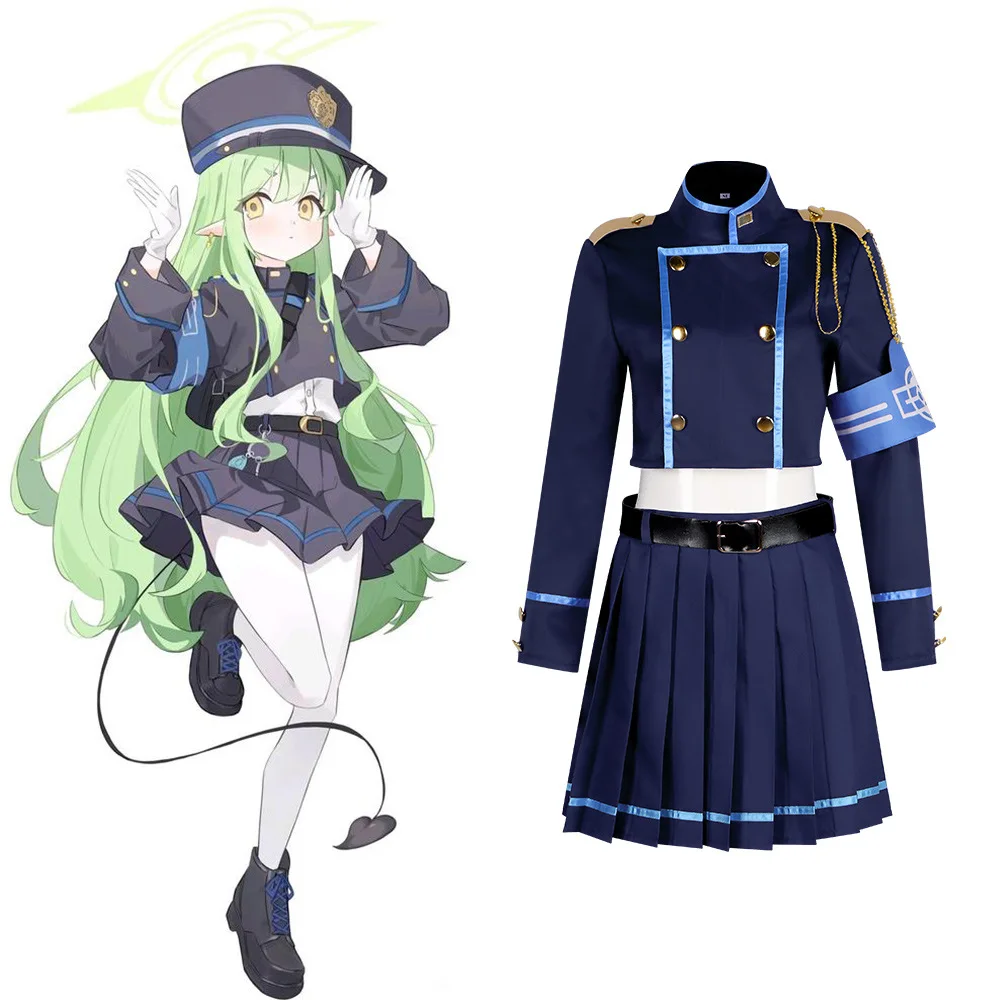 Spel Blauw Archief Hikari Nozomi Cosplay Kostuum Metro Tweeling Cosplay Pak Met Hoed Tas Halloween Feestuniformen Op Maat Gemaakt