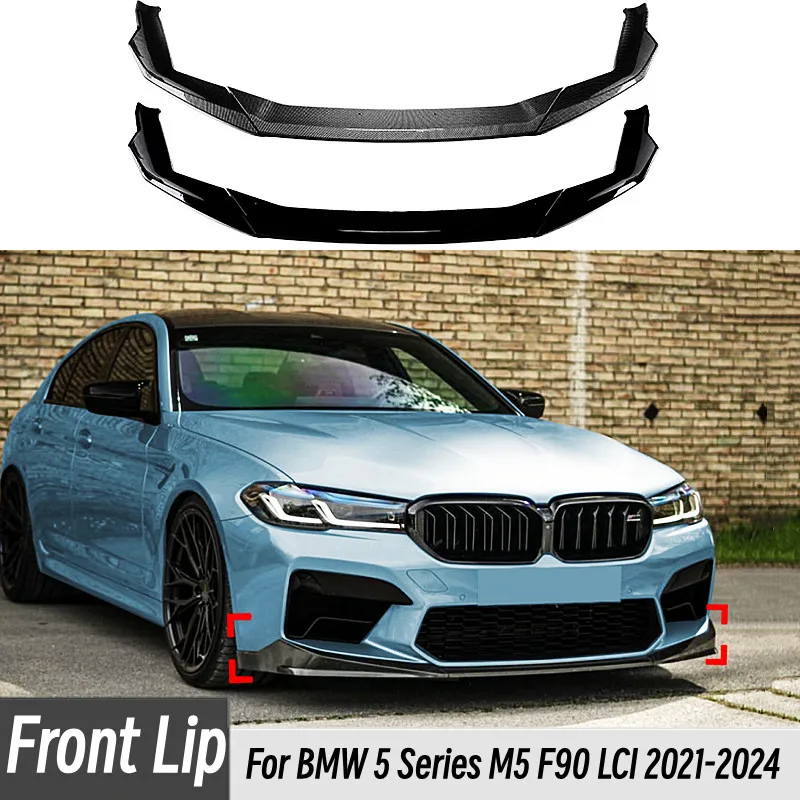 

For BMW 5 Series M5 F90 LCI 2021-2024 Car Front Bumper Lip Chin Spoiler Splitter Body Kit Exterior Tuning Accessories