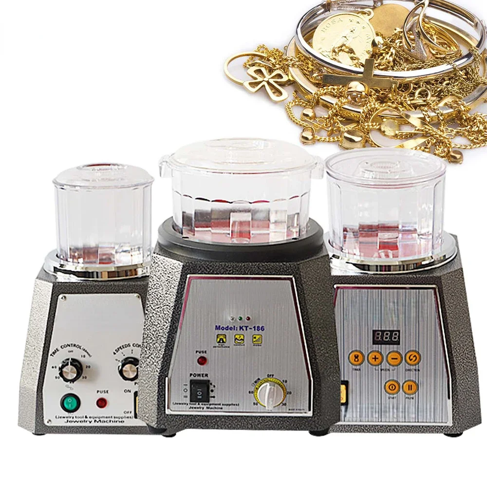 

KT 100 Magnetic Tumbler Magnetic Polisher 4 Speed Control 2000RPM Jewelry Polishing Machine for Polish Gold Intricate Details