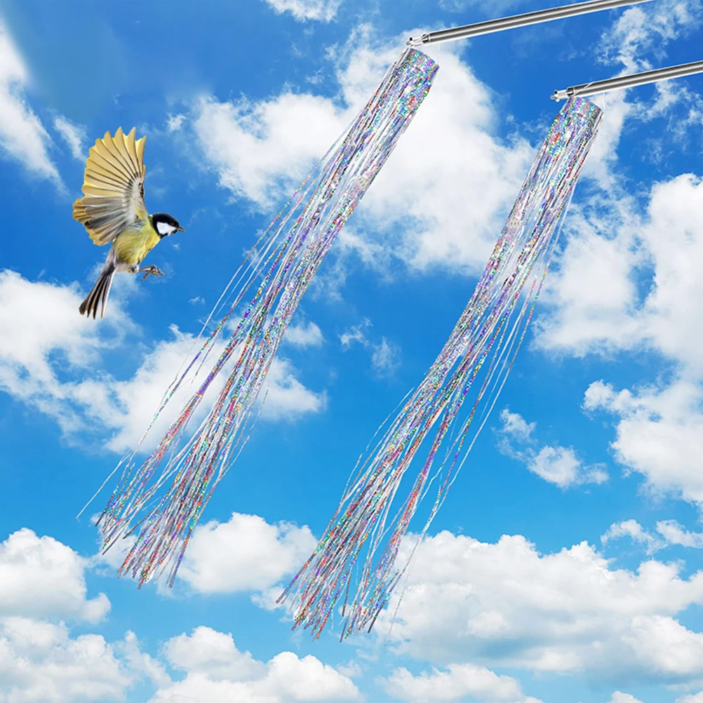 

s Scaring Bird Repellers Wind Sock 10cm 1.3m Silver Reflective Ribbon for Garden Patio Yard Repellent Tool