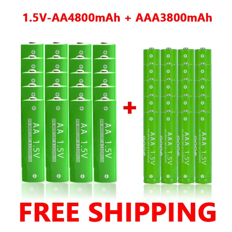 بطارية قلوية قابلة لإعادة الشحن ، 3800mAh ، 4800mAh ، AA ، 1.5V ، AAA