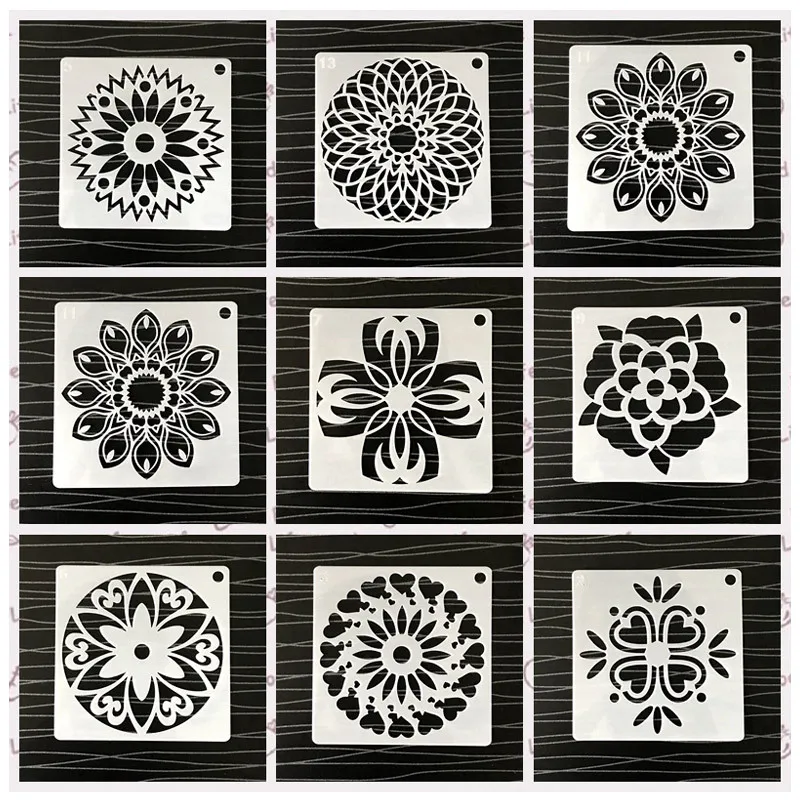 48pcs Mandala Drawing Templates Mandala Dot Painting Template Stencil for DIY Art Project Painting on Rock Wood Glass Metal Wall