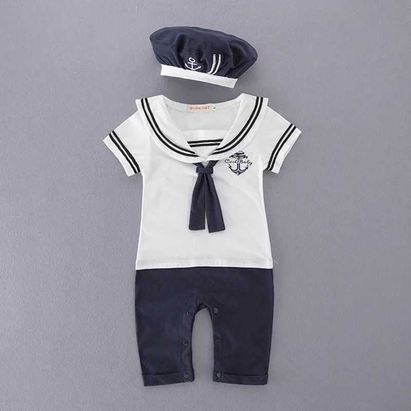 Umorden Newborn Baby Boys Navy Sailor Costume Rompers for Toddler Infant Short Summer Halloween Birthday Party Fantasia Outfit O