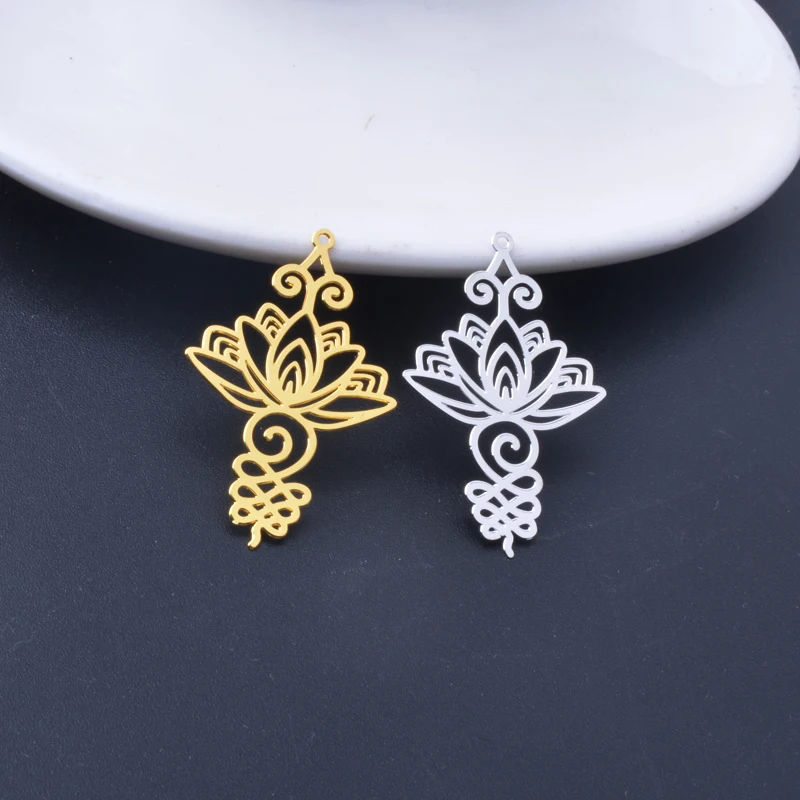 6pcs Golden Thin Flower Charms hollow out Brass Jewelry Accessories supplier