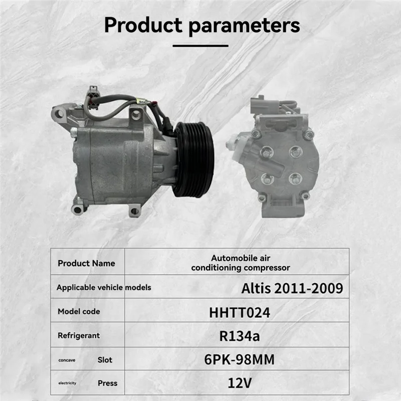 HHTT024 سيارة 12 فولت التيار المتناوب ضاغط لتويوتا كورولا فيرسو Altis 2011-2019 تكييف وضاغط للهواء R134a 6PK-98MM #5