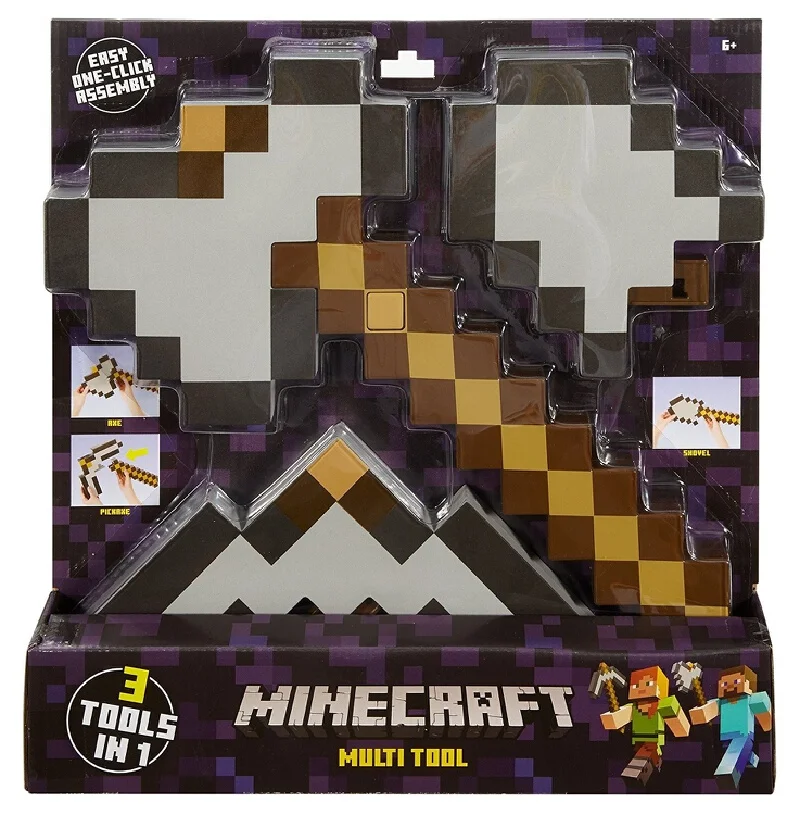 New Minecraft Steve Design Blue Diamond Sword Soft Eva Foam Toys Axe Shovel Sword Boys Lovely Toys Children  Birthday Gifts