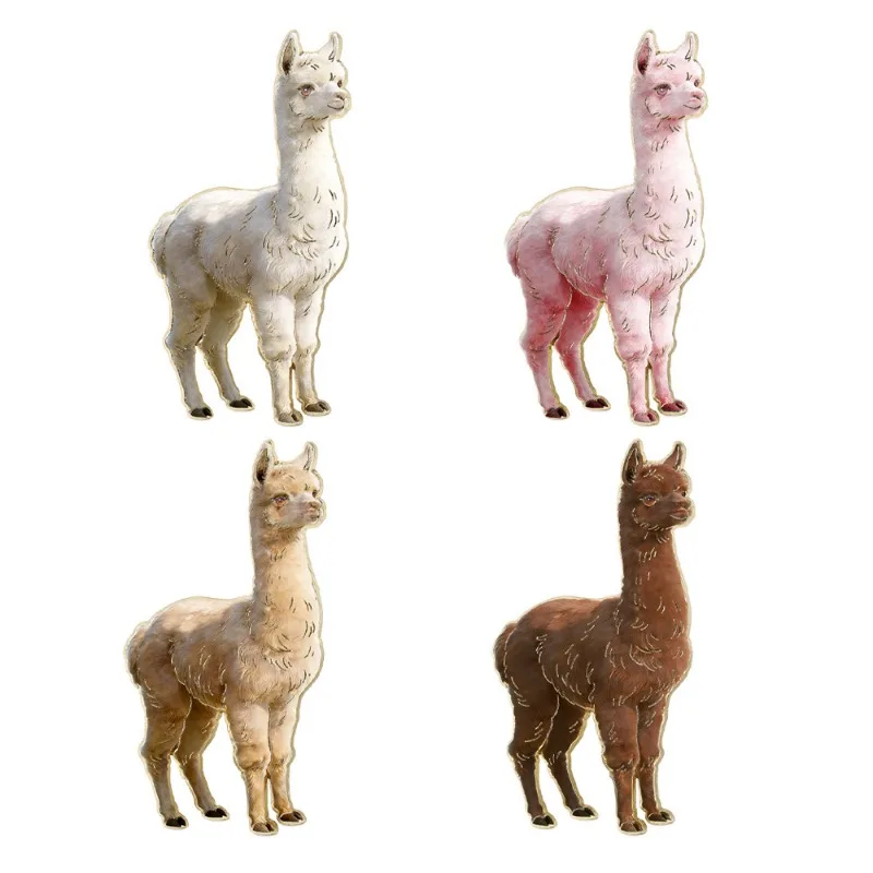 Adorable alpaca animal-shaped alloy badge, fashionable accessory for clothing and bags, pins for decorating gifts for friends