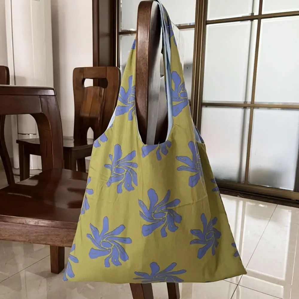 

All-match Cloth Orchid Vest Bag Flower Retro Canvas Shoulder Bag Large Capacity Geometric Lazy Style Messenger Bag Outdoor
