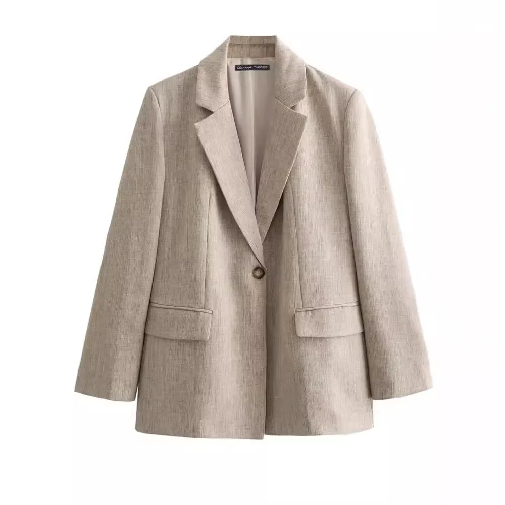 Blazer da donna Primavera 2024 Cappotto blazer con risvolto estivo di nuova moda per giacca da donna casual chic da donna