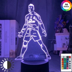 Lámpara 3D con Sensor táctil cambiante, luz nocturna para Fans, regalo de cumpleaños, dormitorio para adultos, 16 colores