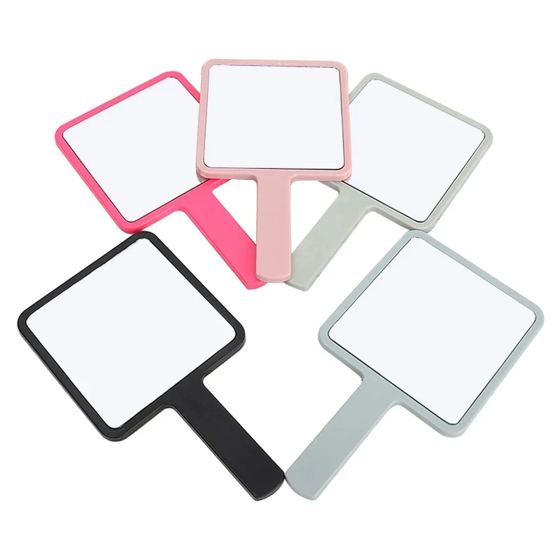 1-4PC Square Handheld Makeup Vanity Mirror with Handle Hand Mirror SPA Salon Compact Mirrors Eyelash Extension