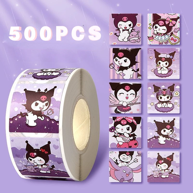 Stiker kartun Sanrio Hello Kitty 500 buah kartun lucu Kuromi My Melody anak-anak Bonus penutup hadiah buku harian hadiah buku harian