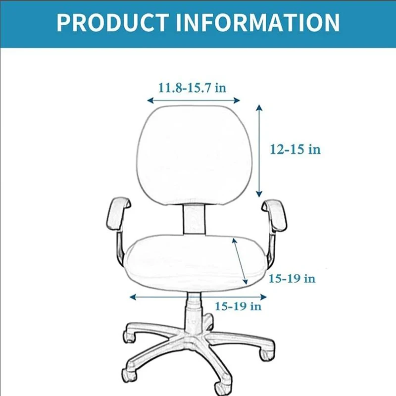 Elastic Office Chair Cover Print Split Computer Armchair Spandex Dust-Proof Seat Covers Stretch Slipcover Living Room