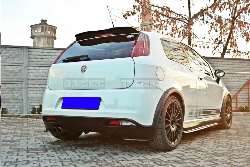 For FIAT Grande Punto Abarth Spoiler 2007 To 2010 High Quality Carbon Fiber Glossy Black DIY Color Spoiler FIAT Spoilers