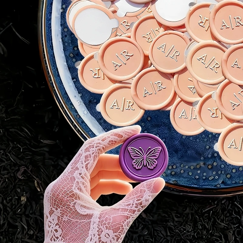 

Personalized Wax Seals Wedding Wax Seal Stickers with 2 initials,Custom Logo Monogram Wax Seals with Self-adhesive Tape For Card