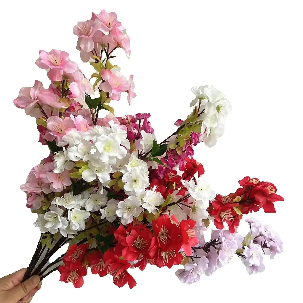 One Silk Artificial Cherry Blossom Branch More Flower Heads 67cm for Wedding Sakura Tree Decoration