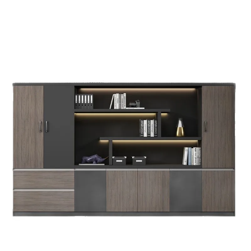 Boss File Cabinet Data Cabinet Office Locker Modern Office Background File Bookcase Wooden Display