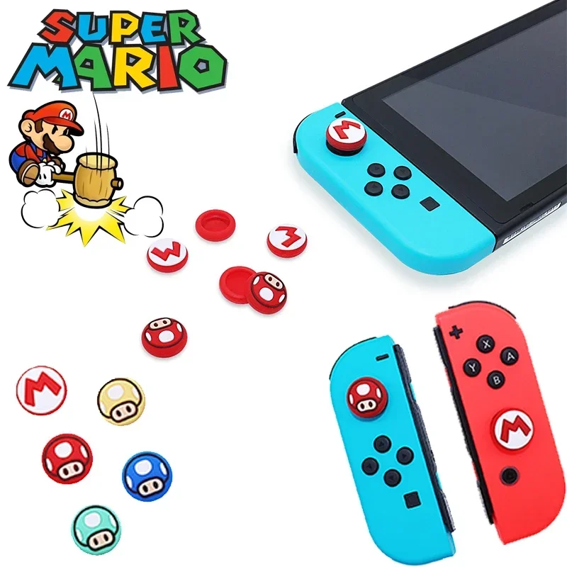 Super Mario Bros Silicone Thumbstick Case Anime Thumb Stick Grip Cap Joystick Cover for Nintendo Switch OLED NS Lite Accessories