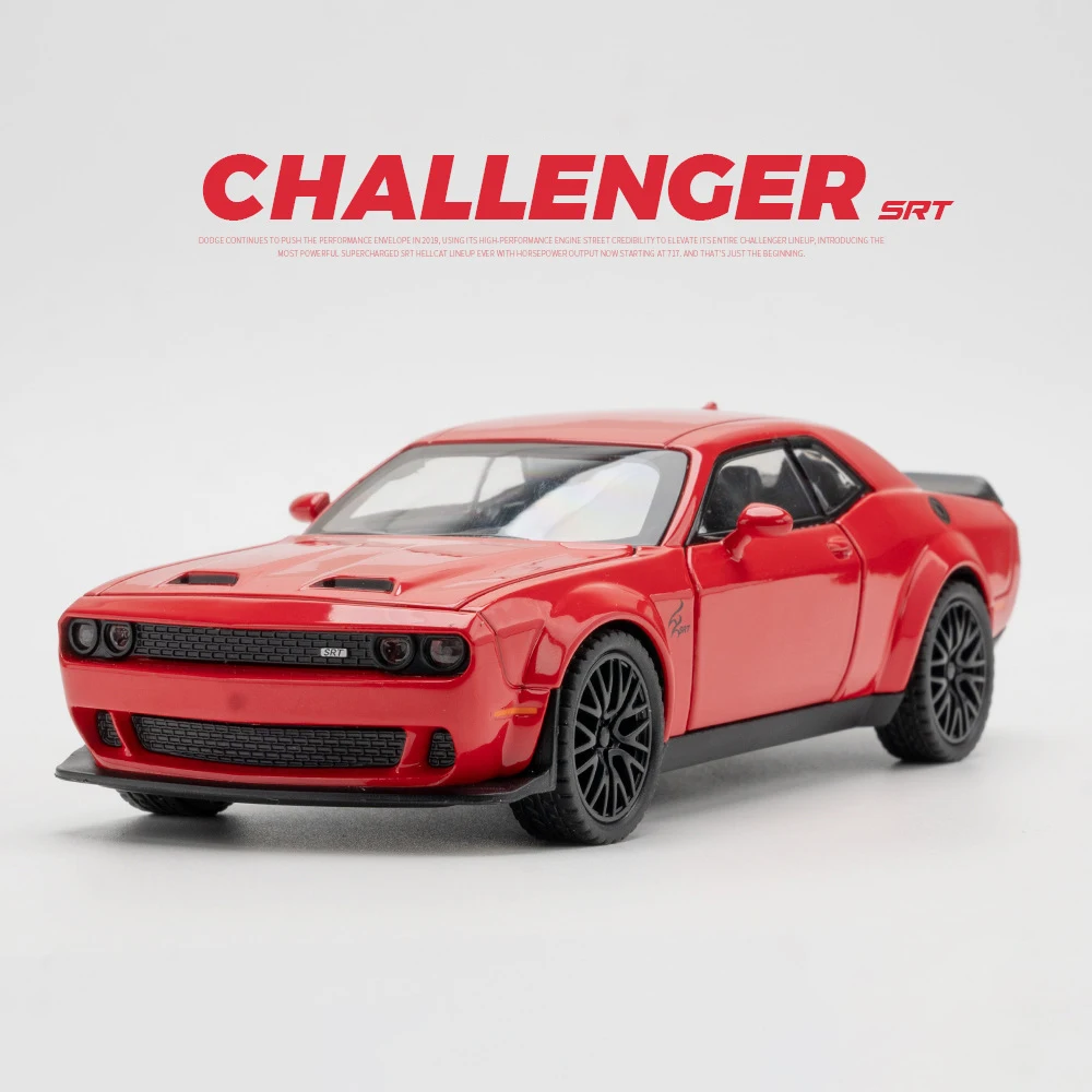 1:32 Dodge Challenger Hellcat Redeye Alloy Muscle Car Model Sound and Light Children\'s Toy Collectibles Birthday gift