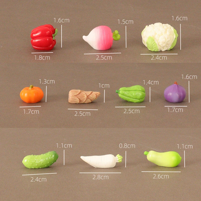 10 Stks/set Poppenhuis Simulatie Groentemand Set Poppenhuis Groenten Decoratie Poppen Huis Miniatuur Keuken Speelspeelgoed