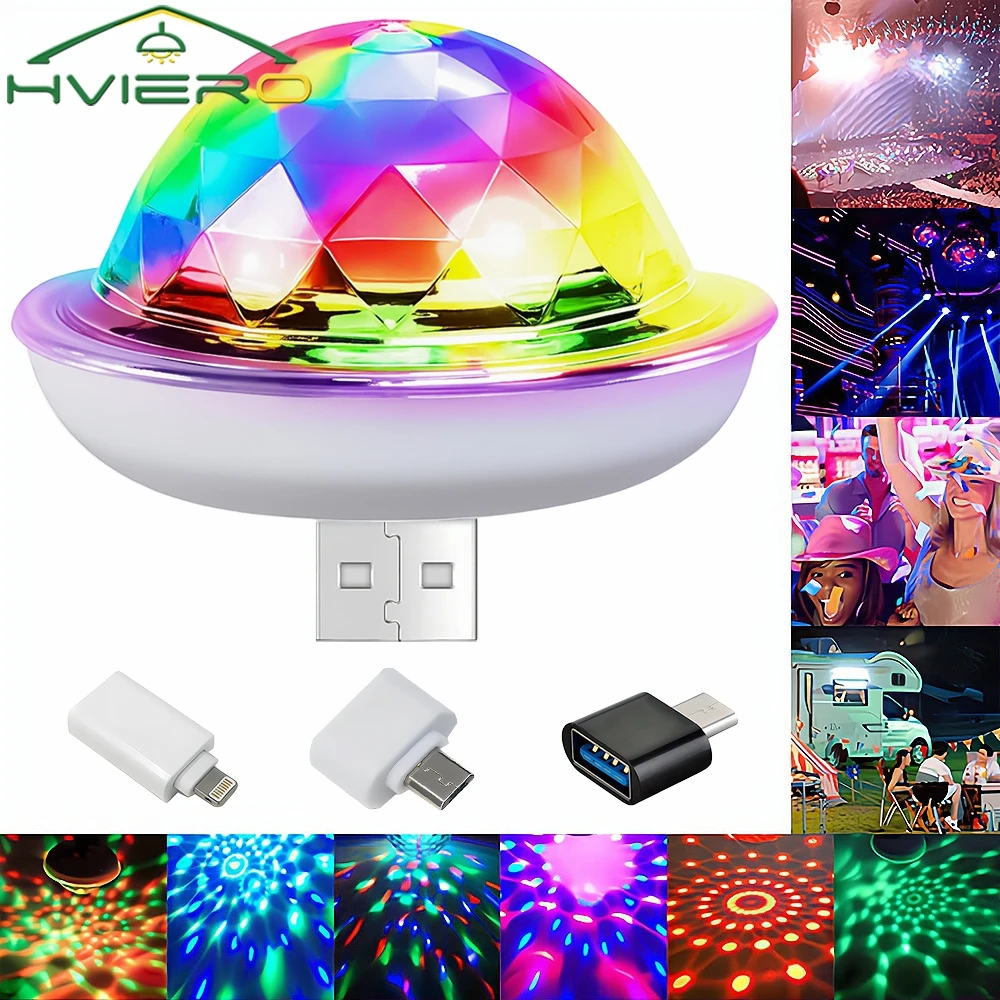 

Welcome Lamp DC 5V Led USB Night Lights RGB Bar DJ Stage Projector Crystal Ball Sound Party Lighting Decoration Atmospheres Neon