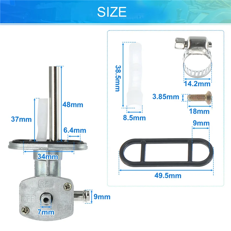 Fuel-Cock Petcock  y & Lever for Yamaha ATV Grizzly 350 660 Bruin 350 YFM350 YFM660 5KM-24500-10-00,