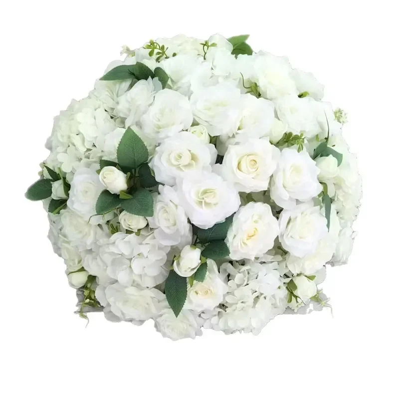 Party Decoration Modern White Flower Ball Wedding Table Set Dining Table Background Stand Vaulted Decoration Long Row Party