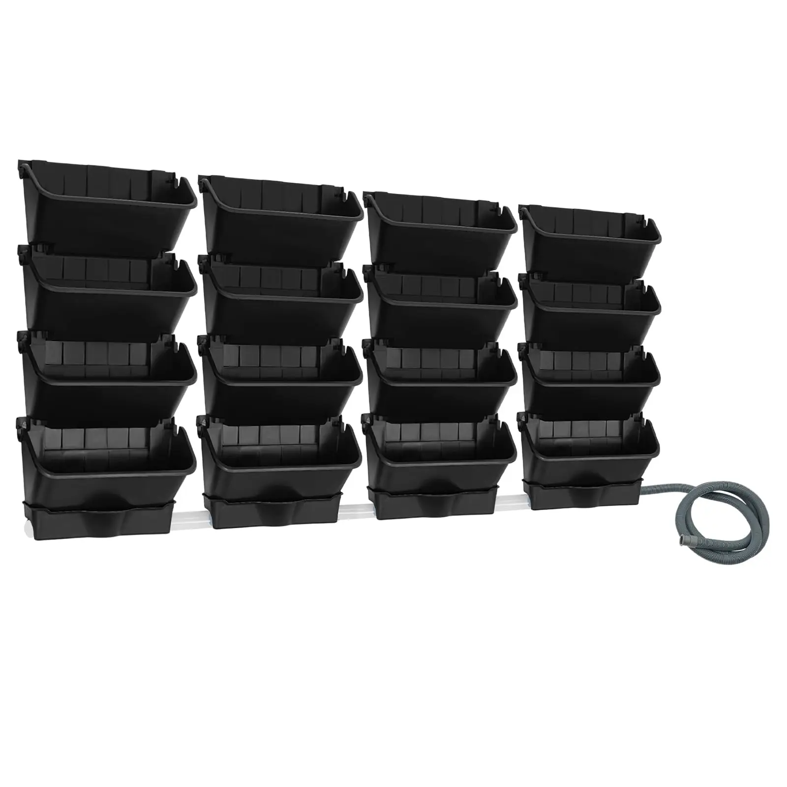 

Vertical Wall Planter with 16 Pots, Hanging Garden Plant Flowerpot Holder, Stackable Wall-Mounted Planter, Balcony Planters for