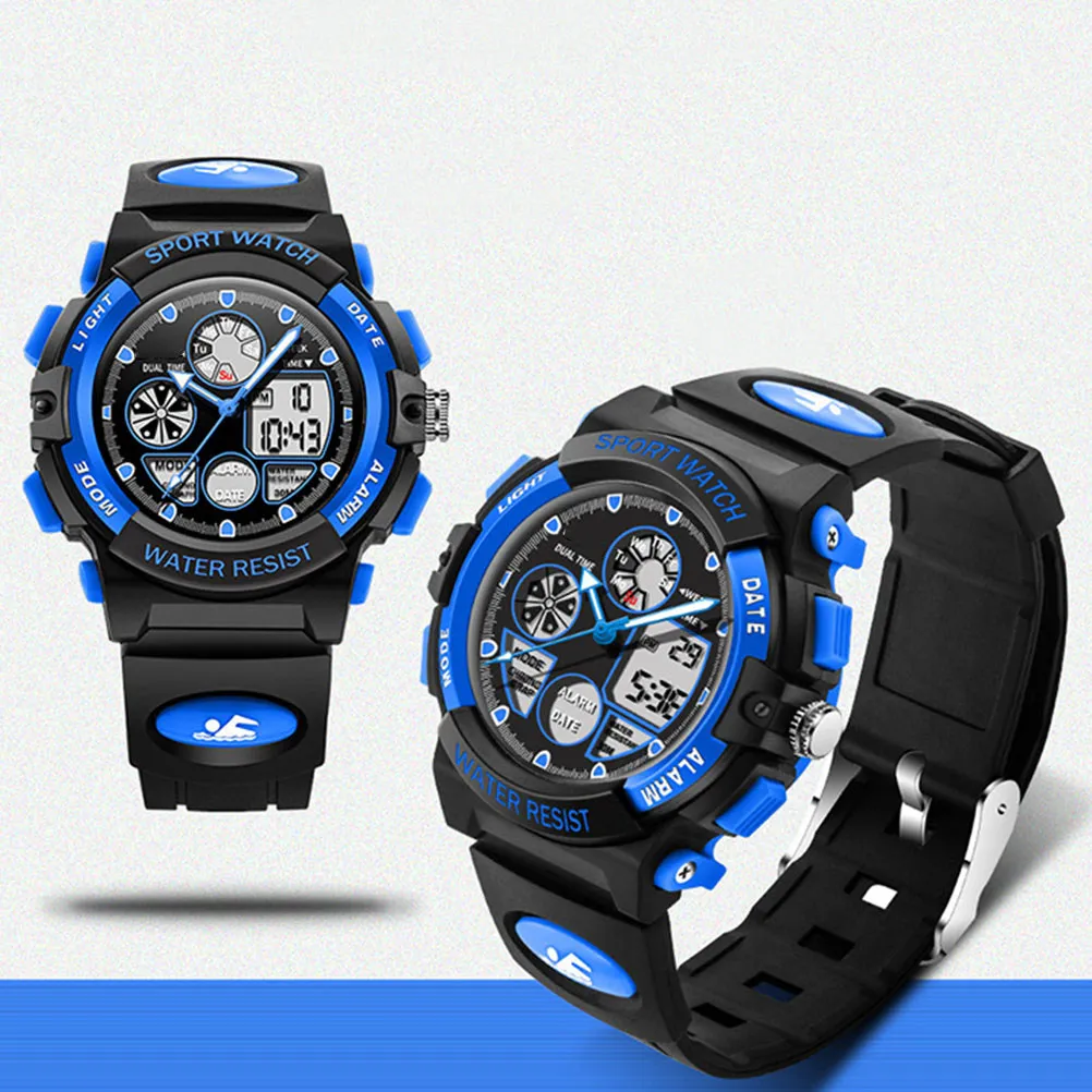 Digital Watch for Kids 30M Waterproof LED Night Light Alarm Calendar Stopwatch Dual Time 24 Hour Setting Child
