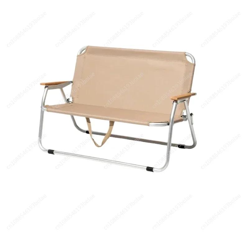 Double Outdoor Folding Chair Aluminum Alloy Camping Portable Leisure Single Backrest Lazy Chair