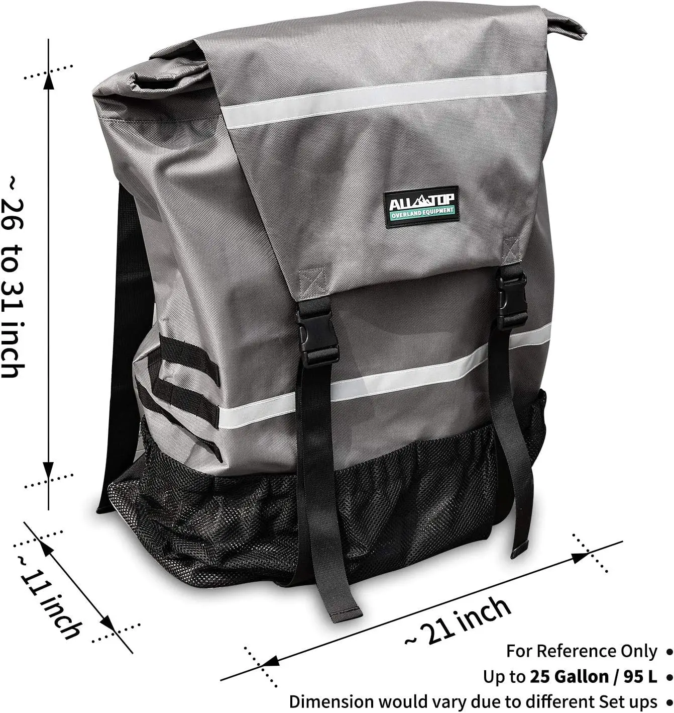 كيس قمامة بغطاء إطار احتياطي مقاوم للماء ومتين من قماش أكسفورد مقاوم للأشعة فوق البنفسجية وشديد التحمل مناسب لمقطورة شاحنة بيك اب 4x4 #5