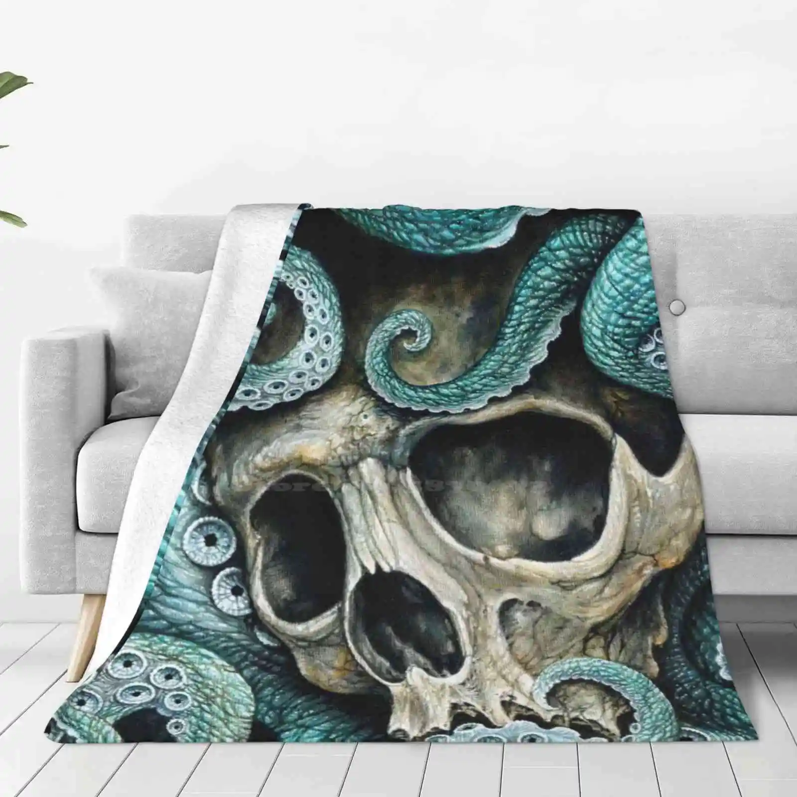 Please Love , Don'T Die So Far From The Sea New Print Novelty Fashion Soft Warm Blanket Oilpainting Skulls Dead Death Metro