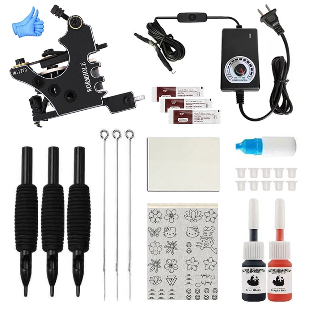 

Complete kit of tattoo tools for beginners with hotselling image model Adjustable speed and simple operation