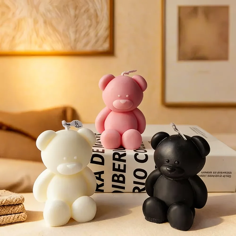 3D cute cartoon bear silicone - đánh giá và giá Soap Making Diy Kit