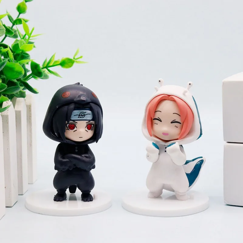 Figura Gashapon de Naruto, Linda Figura Coleccionable de Anime Estilo Chibi con Traje de Bestia Cola de Dragón, Decoración de Escritorio para Fans de Naruto