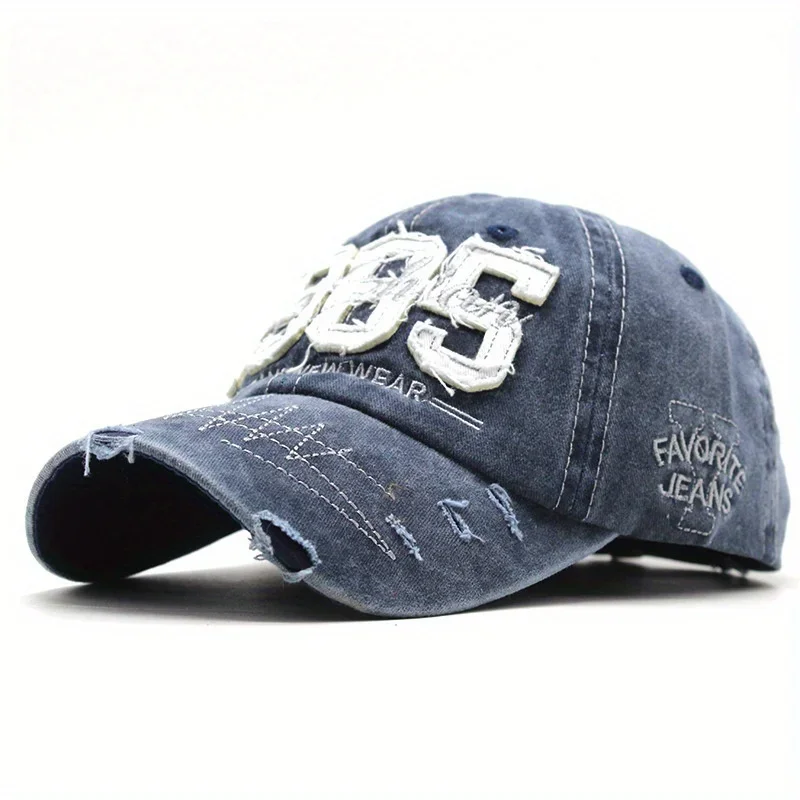 Digital Stickers Baseball Cap for Man's and Woman's Fashionable Retro Distressed Washing Hip-hop Cap Letter Embroidery Dad Hat