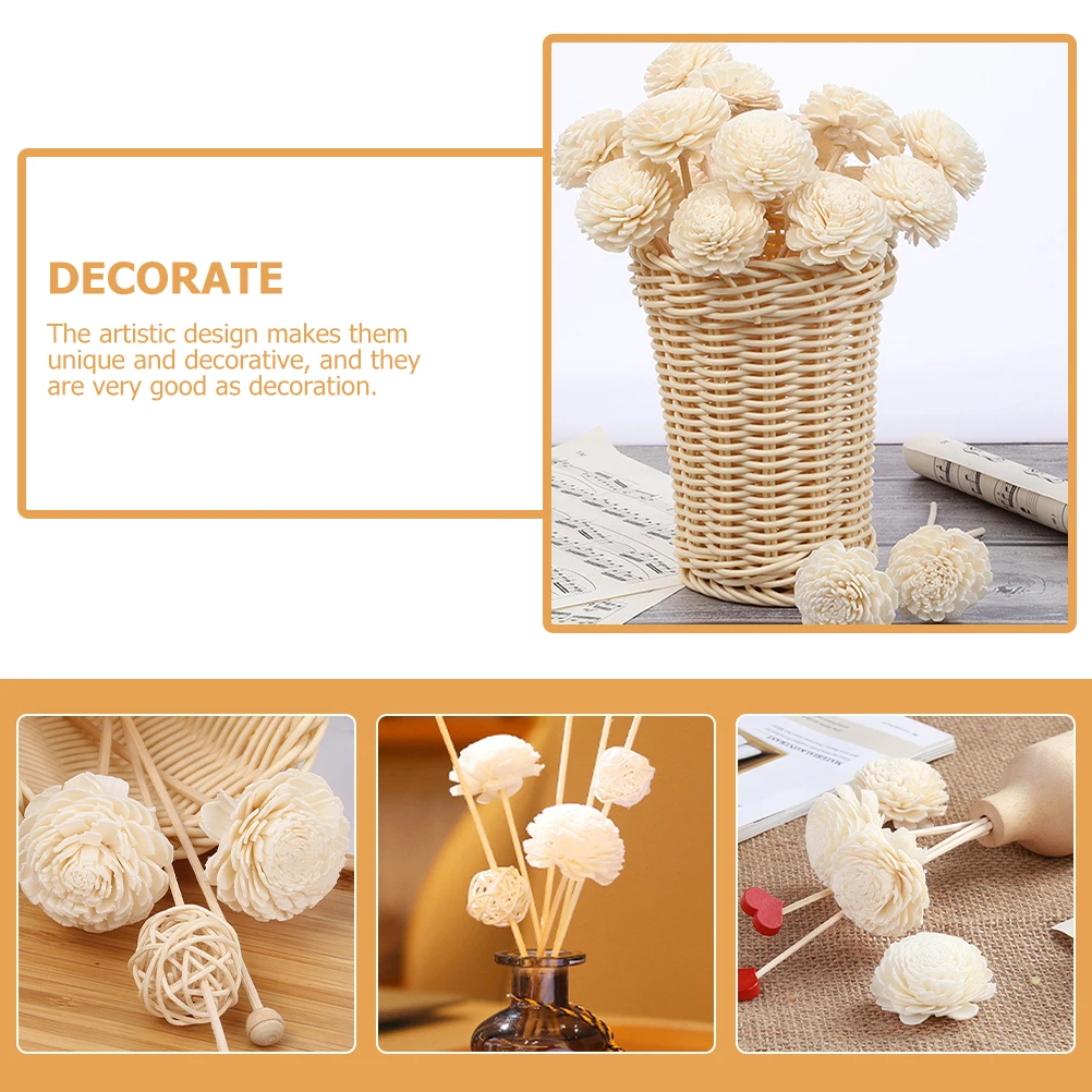 

10Pcs Rattan Reed Diffuser Flower Sticks Essential Oil Aromatherapy Diffuser Replacement Refill Decor Home Fragrance Sticks
