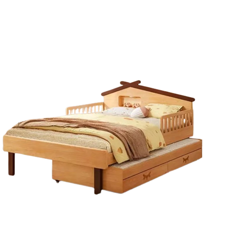 Girls High Industry Bed Children Wood Storage Floor Tatami Bed Twin Comferter Bedding Camas Moderrnas Inteligentes Furniture