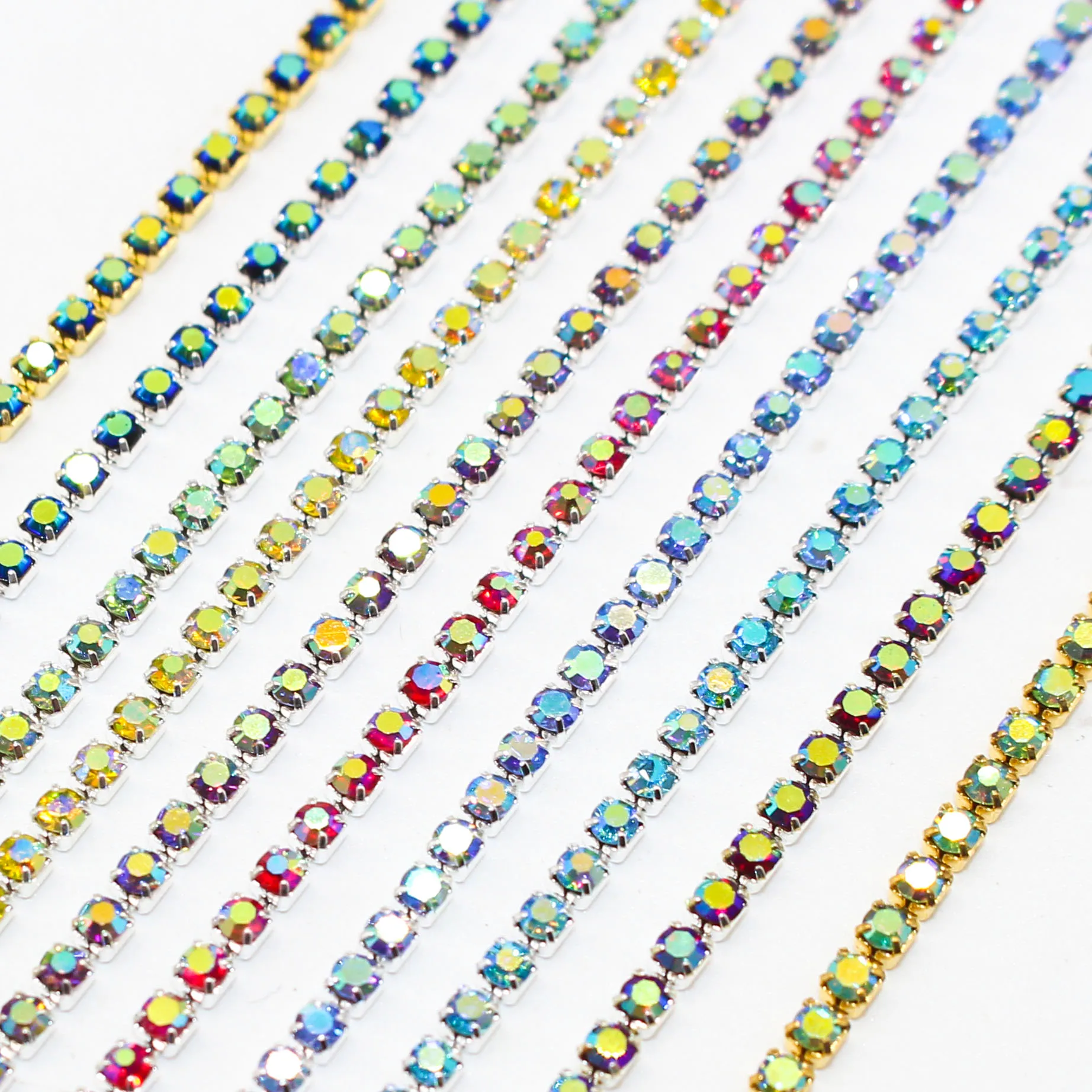 LTMST 10 Yard 10Colors Claw Rhinestone SS6 Crystal Tassel Diy Clothes Earring Accessories Beads Diamond Rhinestone Chain