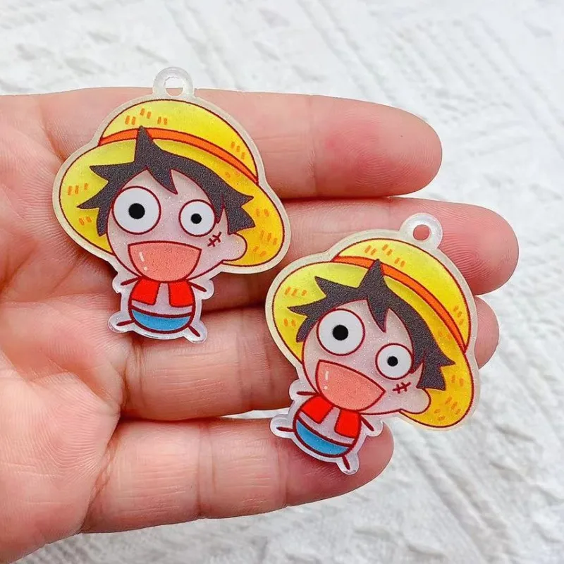 10PCS Cartoon Anime Characters Glitter Acrylic Charms Pendant For Jewelry Making DIY Keychain Earrings Accessories