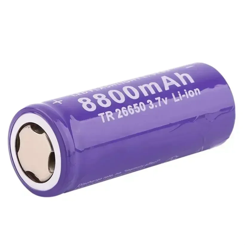 100% brand new Li-ion Rechargeable battery with high-quality 3.7V 26650 lithium-ion battery 8800mAh