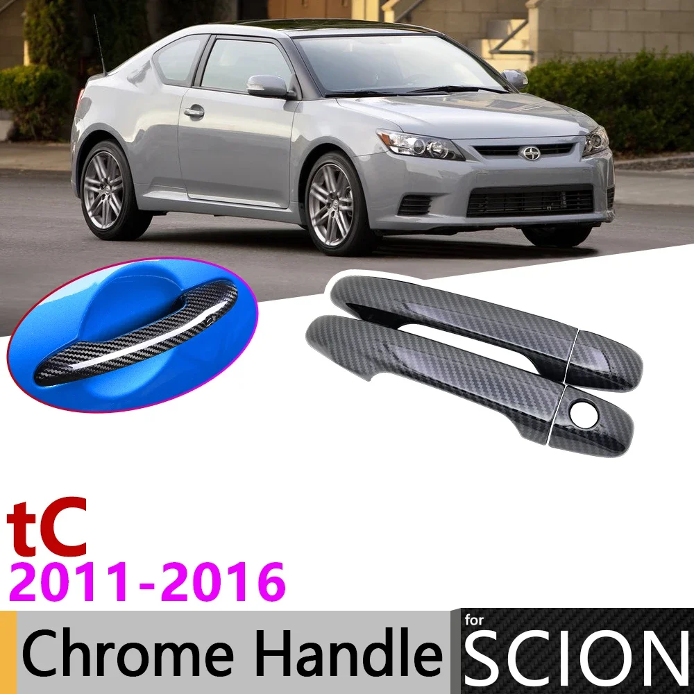 

Black Carbon Fiber Door Handle Cover for Scion tC AT20 20 2011~2016 Car Accessories Stickers Trim Set 2012 2013 2014 2015 Chrome