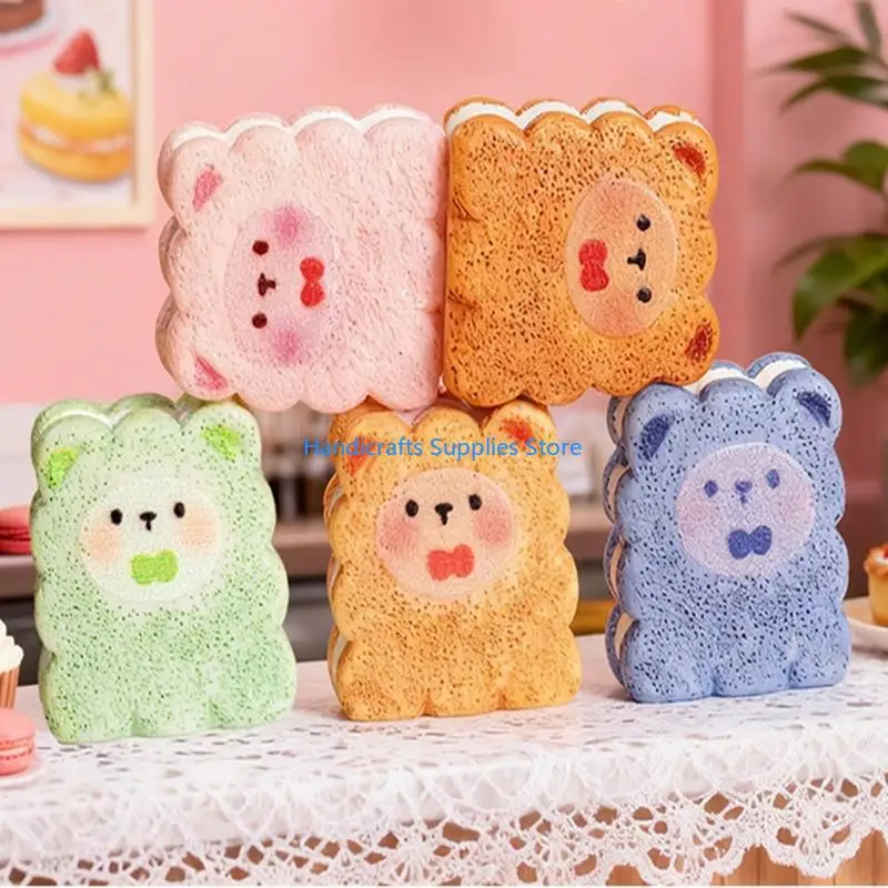 R1WA Miniature Sandwich Cookie Statue Resin Sandwich Cookie Figurines Toy Mini Cake Toppers Birthday Party Decors Supplies