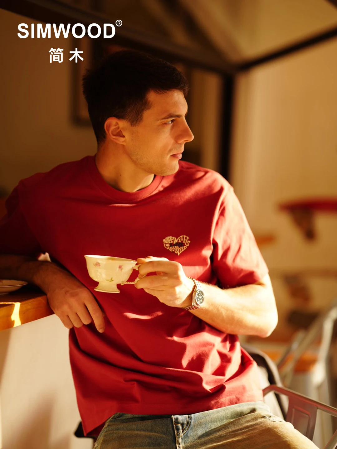 SIMWOOD 2026 Летние Новые Футболки Оверсайз из Ткани Sorona 230 г/м² для Пар, Мужские и Женские, Мягкие и Удобные Топы