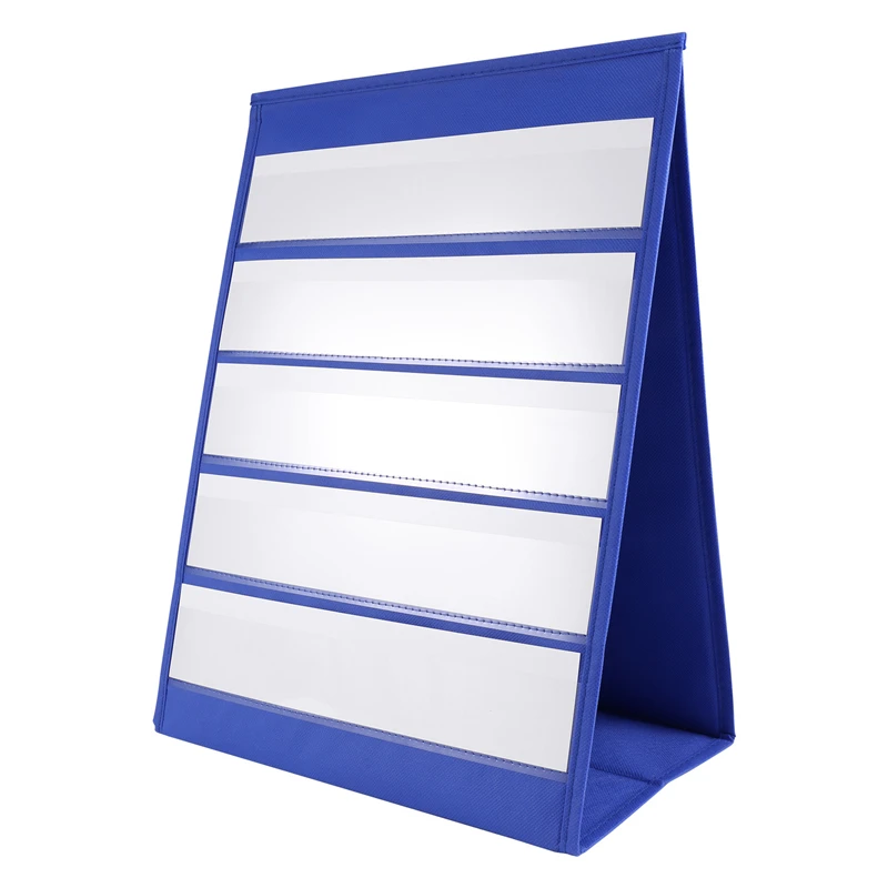 

Desktop Pocket Chart Double-Sided And Self-Standing Mini Pocket Chart Stand For Individual Or Small Group (43X 33Cm)