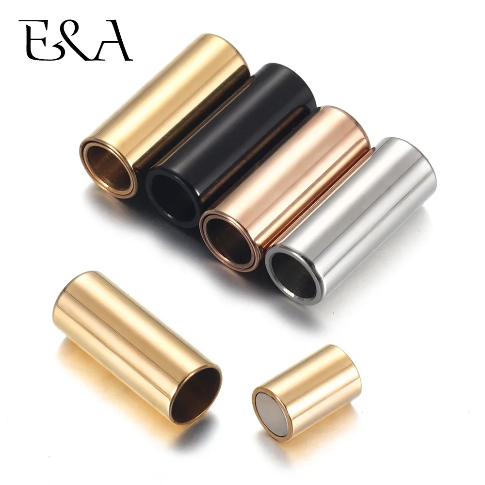 Stainless Steel Hole Size 3mm 5mm Magnetic Clasps Leather Cord Bracelet Lace Buckle Necklace DIY Jewelry Making Accessories