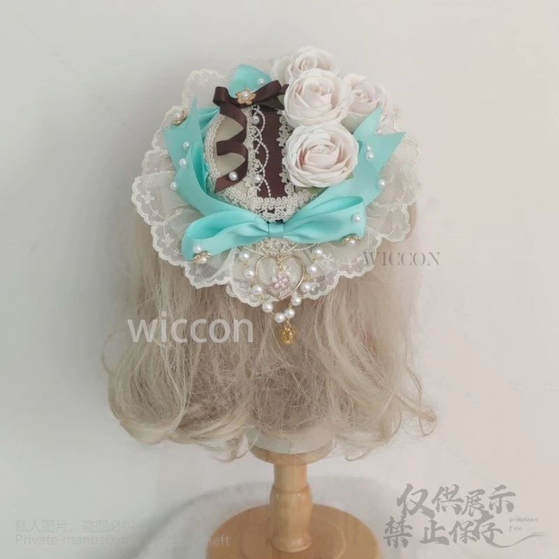 Хэллоуин Мятно-Зеленый Шоколад Сладкая Лолита Кружевной Обруч Для Волос Горничная Индивидуальная Повязка На Головной Убор Аксессуар Шляпа Сделано Оптом