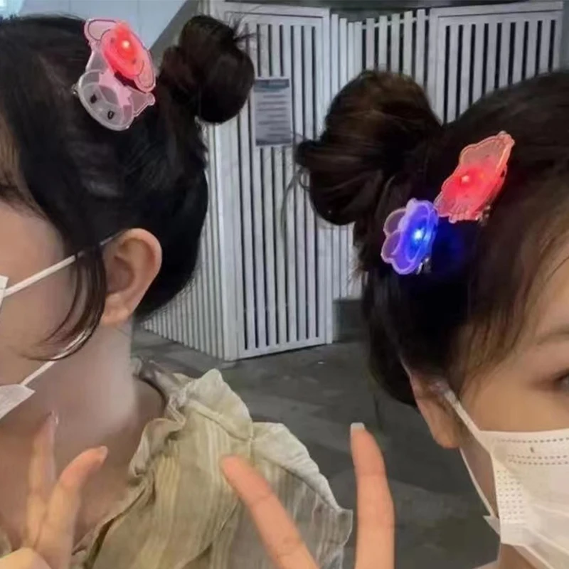 Sanrio мини заколки для волос аниме светящиеся заколки для волос животные милые аксессуары для волос для женщин